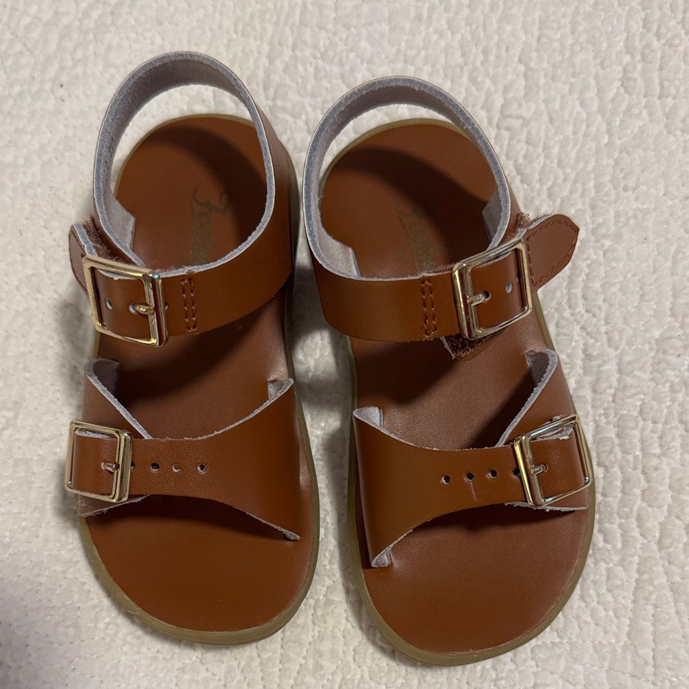 FootMates Kids Tan Double-Buckle Sandals